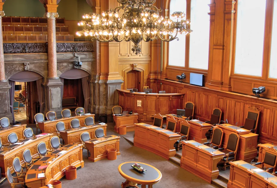 Ständeratsaal Blick in den Ständeratssaal
