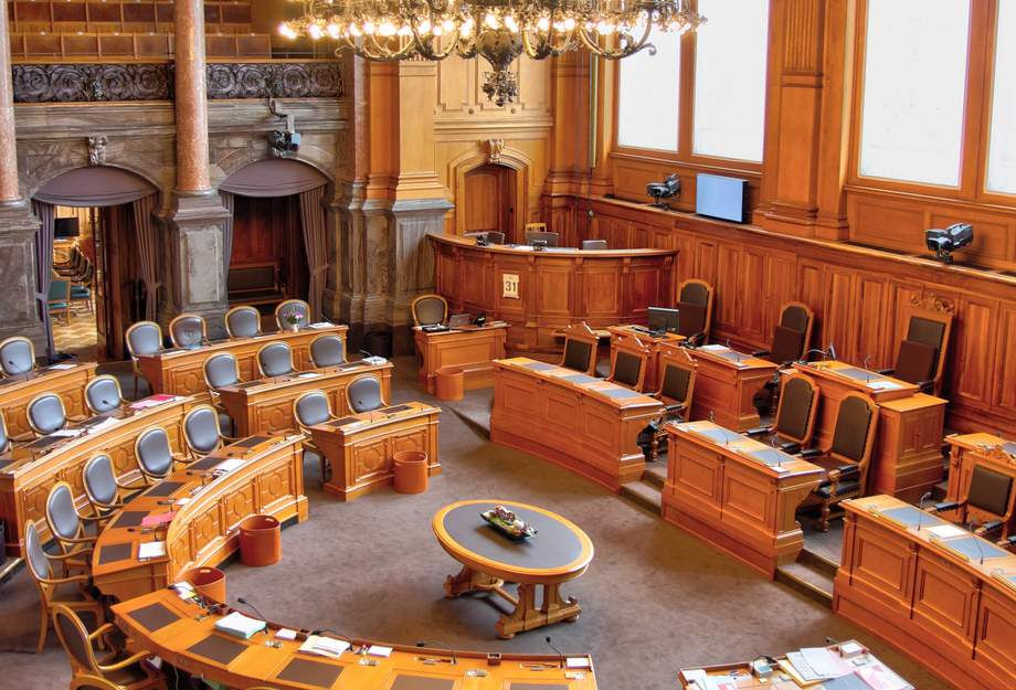 Ständeratsaal Blick in den Ständeratssaal