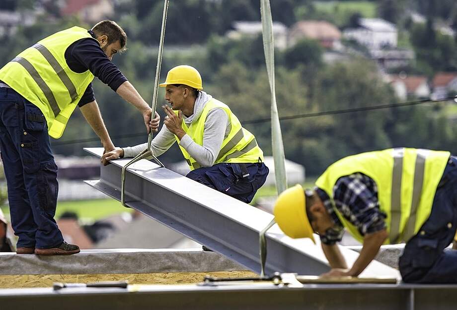 Arbeiter auf einer Baustelle