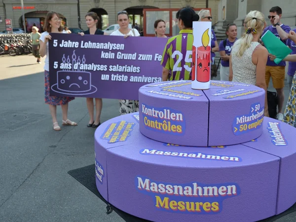 Foto der "Geburtstags-Torte" zum traurigen Jubiläum der Lohngleichheits-Analysen
