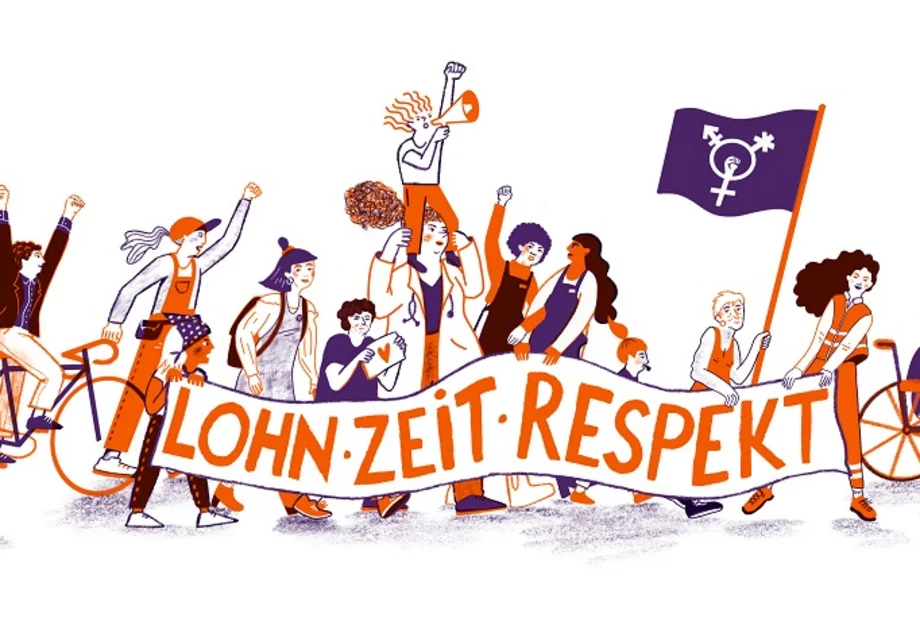 Lohn, Zeit, Respekt! Feministischer Streik: Lohn, Zeit, Respekt!