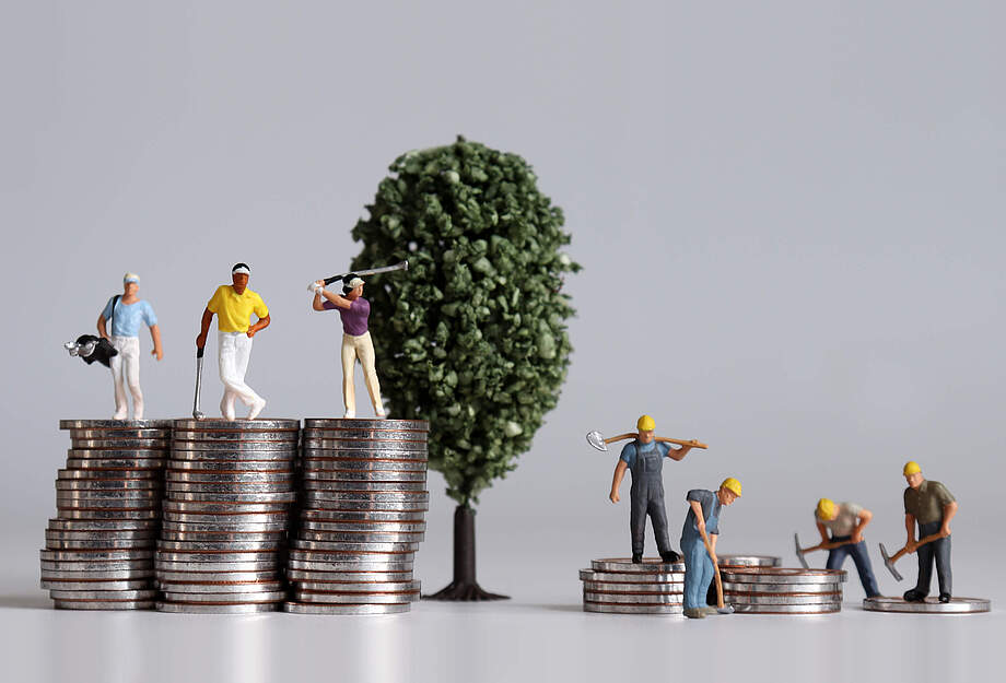 Illustration wirtschaftlicher Ungleichheit