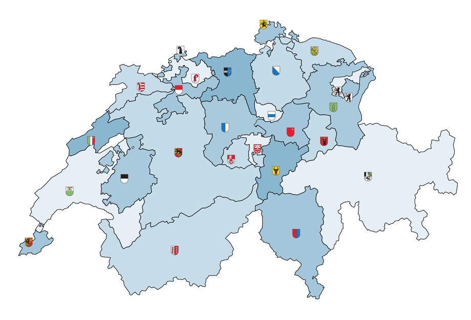 Karte der Schweizer Kantone