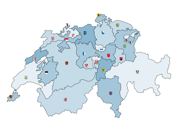 Karte der Schweizer Kantone