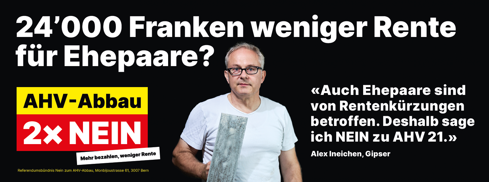 24000 Franken weniger Rente für Ehepaare?