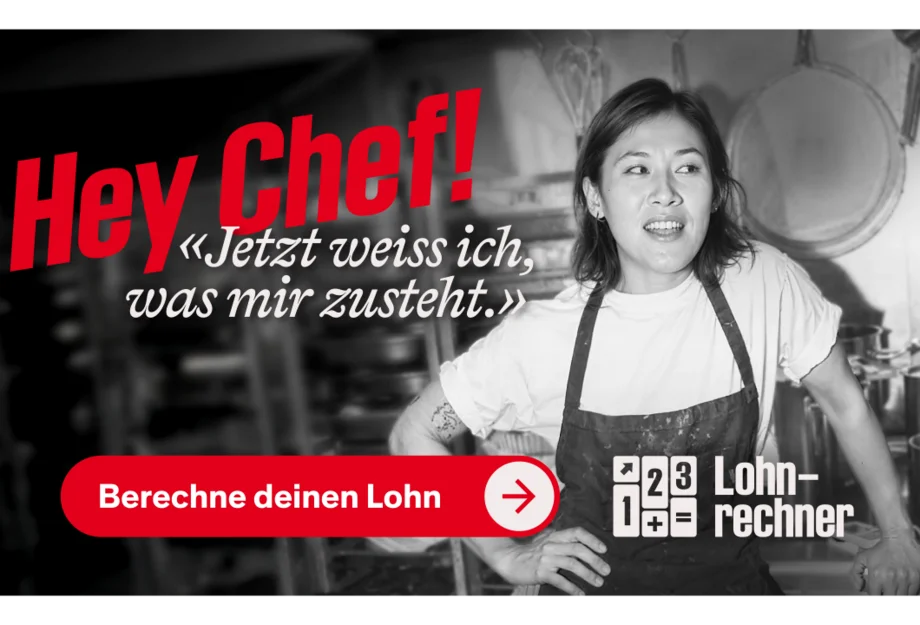 Jetzt Lohn berechnen «Hey Chef, jetzt weiss ich, was mir zusteht!», sagt eine junge Arbeiterin