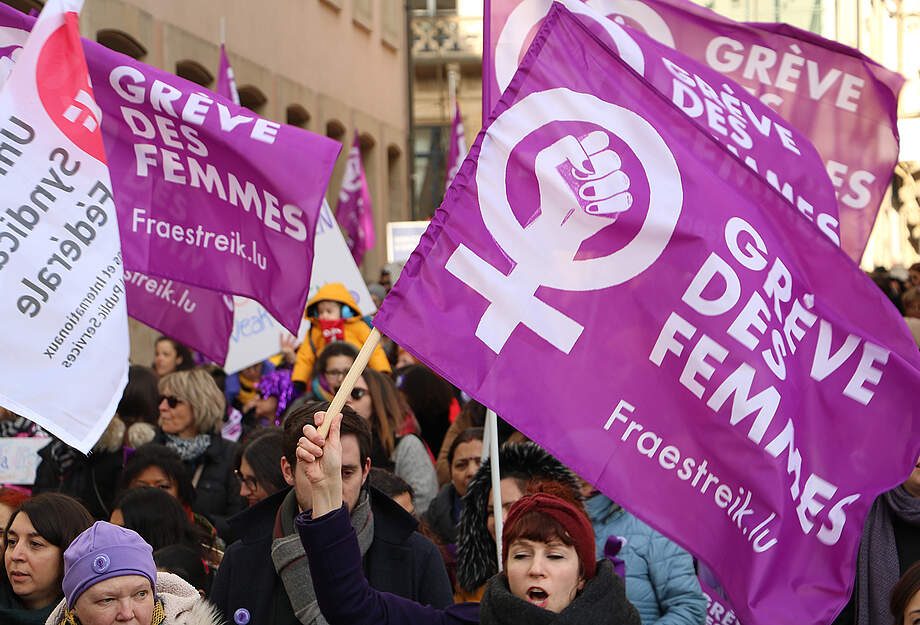 Demonstration zum Frauenstreik in Luxemburg am 7. März 2021